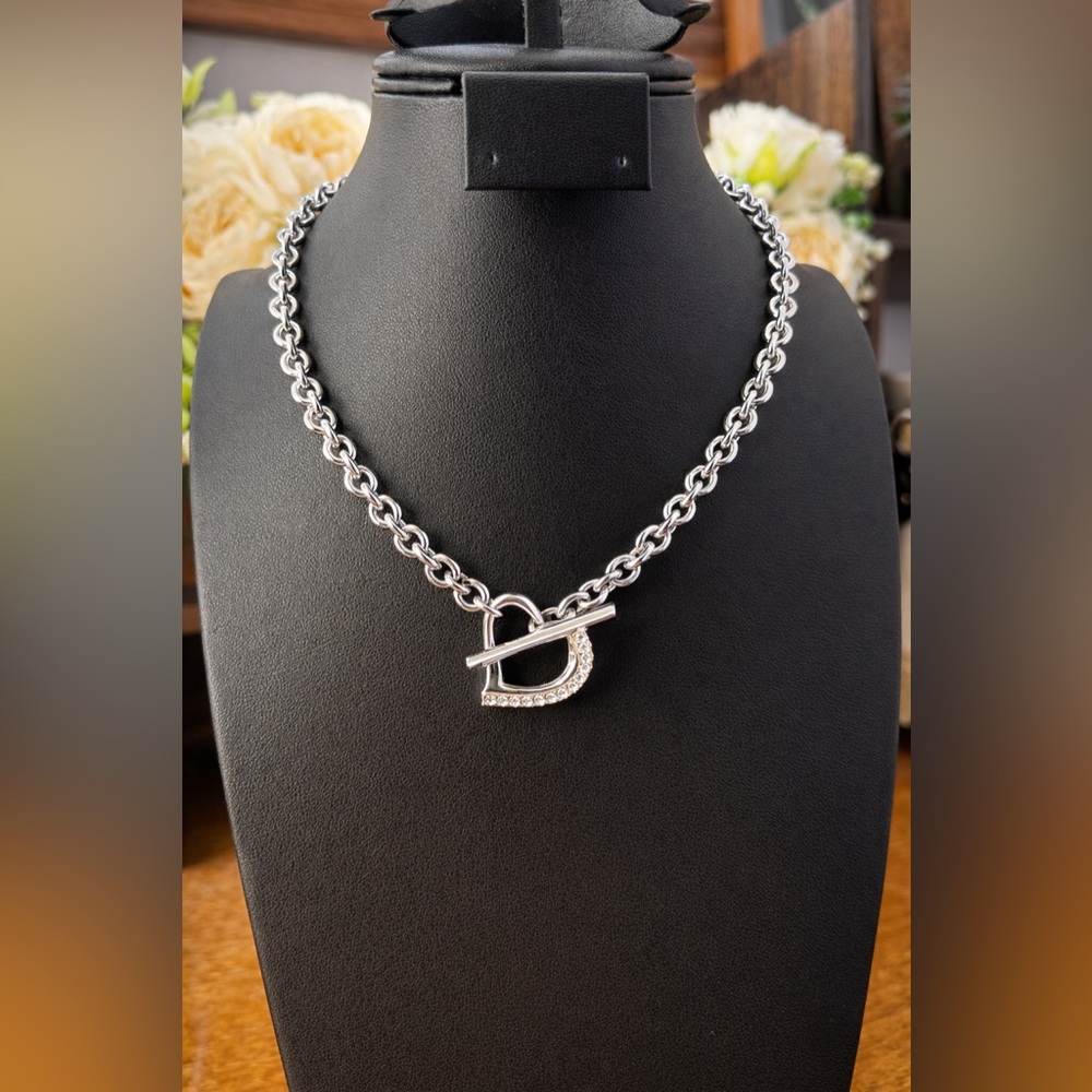 Authentic Swarovski Reversible Heart Necklace – Swan Stamped, Like New, Flawless